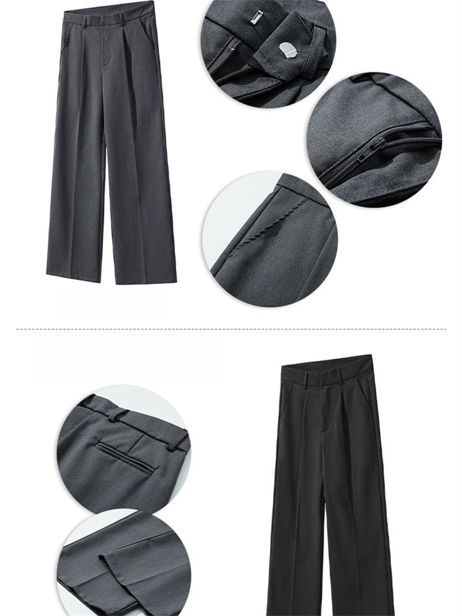 Liber SS Men's Pleated Korean Style Trousers