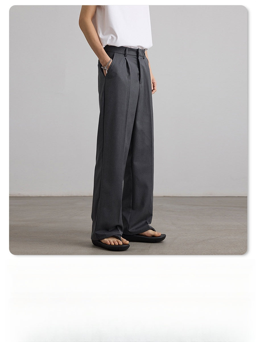 Liber SS Men's Pleated Korean Style Trousers