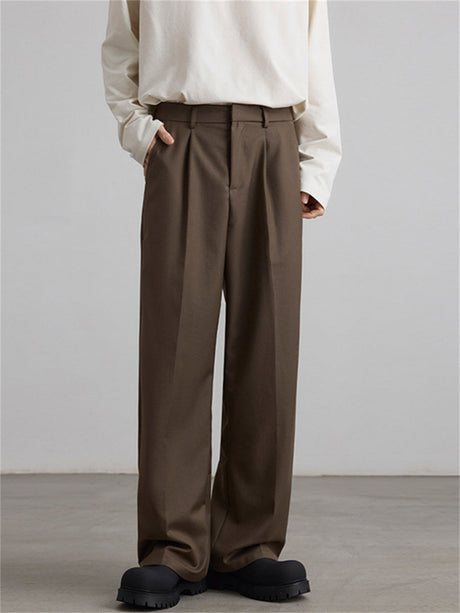 Liber SS Men's Pleated Korean Style Trousers