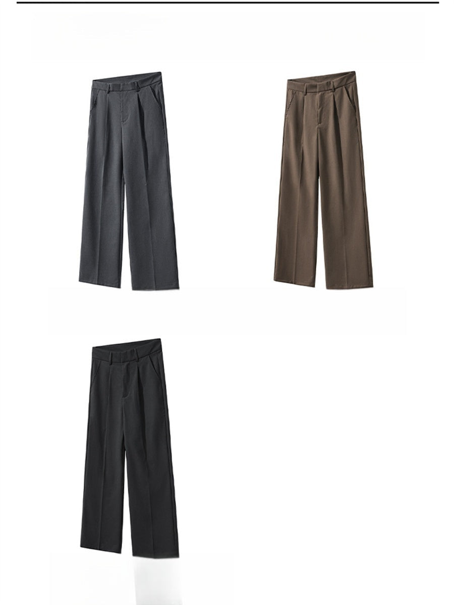 Liber SS Men's Pleated Korean Style Trousers