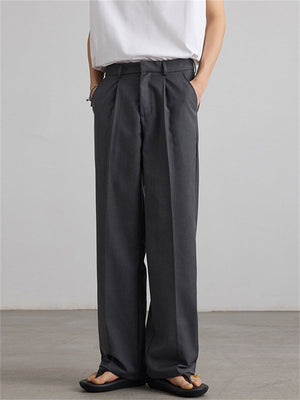Liber SS Men's Pleated Korean Style Trousers