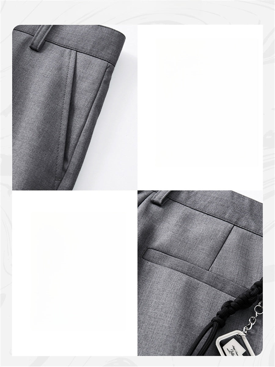 Liber Summer Men's Pocket decoration Solid Color Pants