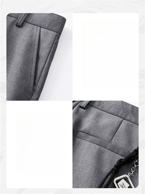 Liber Summer Men's Pocket decoration Solid Color Pants
