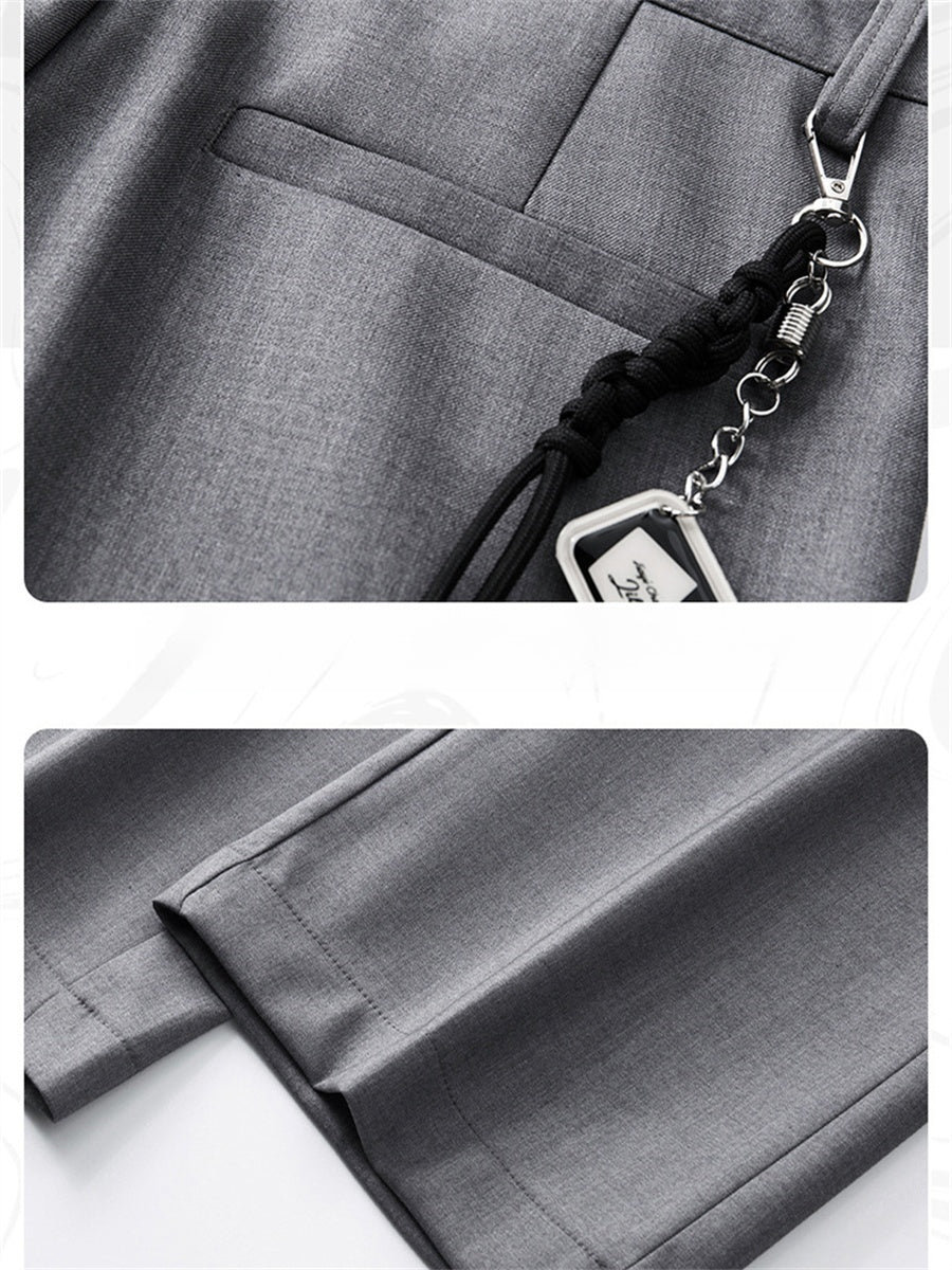 Liber Summer Men's Pocket decoration Solid Color Pants