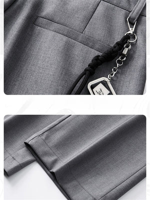 Liber Summer Men's Pocket decoration Solid Color Pants
