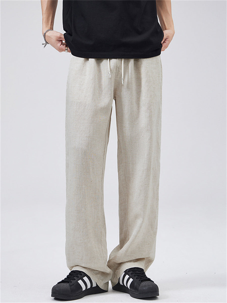 Liber Summer Men's Pocket decoration Stripes Pants