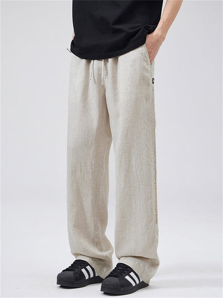 Liber Summer Men's Pocket decoration Stripes Pants