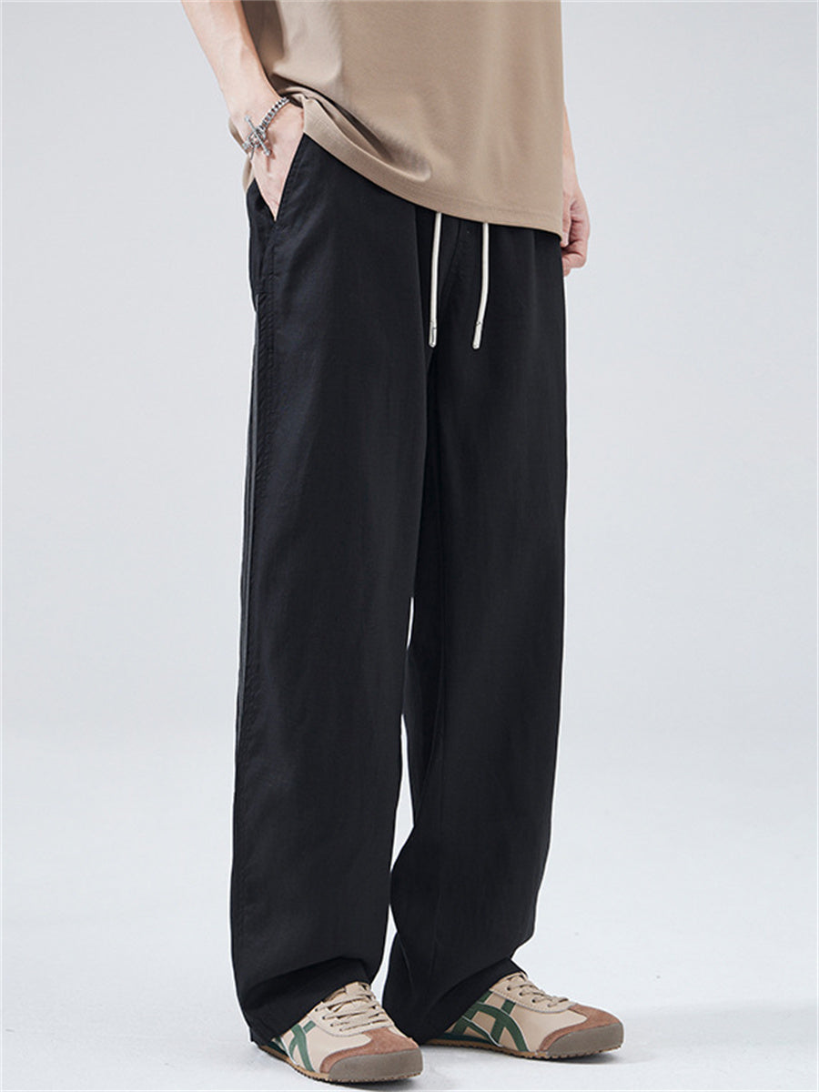 Liber Summer Men's Pocket decoration Stripes Pants