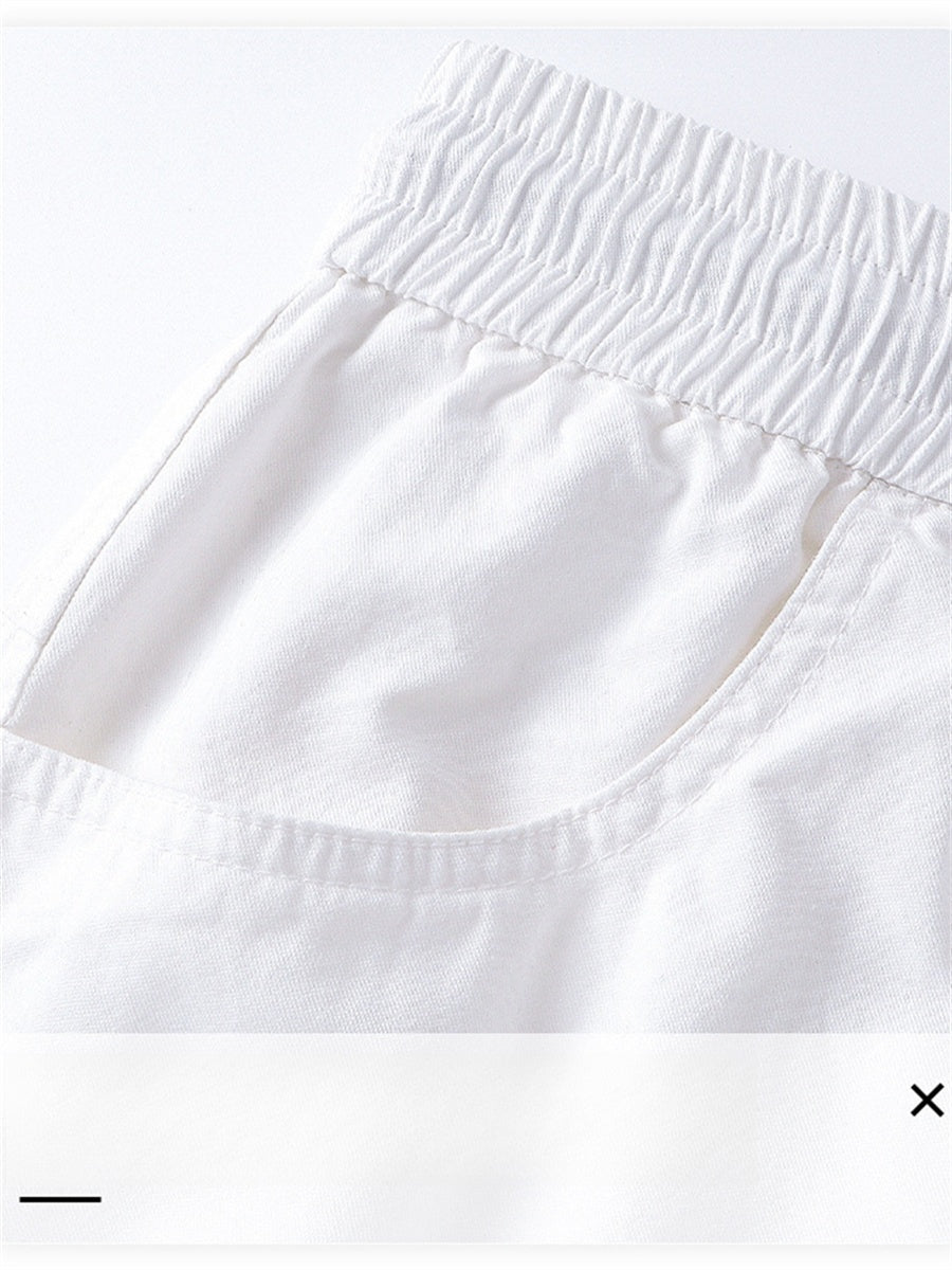 Liber Summer Men's Pocket decoration Solid Color Pants