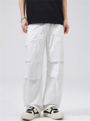 Liber Summer Men's Pocket decoration Solid Color Pants