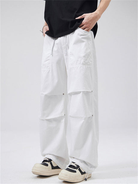 Liber Summer Men's Pocket decoration Solid Color Pants
