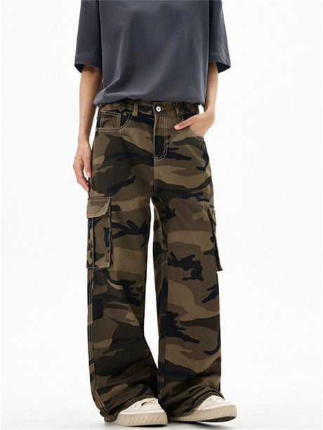 Liber Summer Men's Multiple pockets Camouflage Jeans