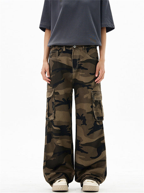Liber Summer Men's Multiple pockets Camouflage Jeans