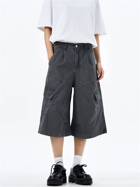 Liber Summer Men's Multiple pockets Solid Color Shorts