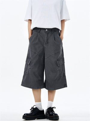Liber Summer Men's Multiple pockets Solid Color Shorts