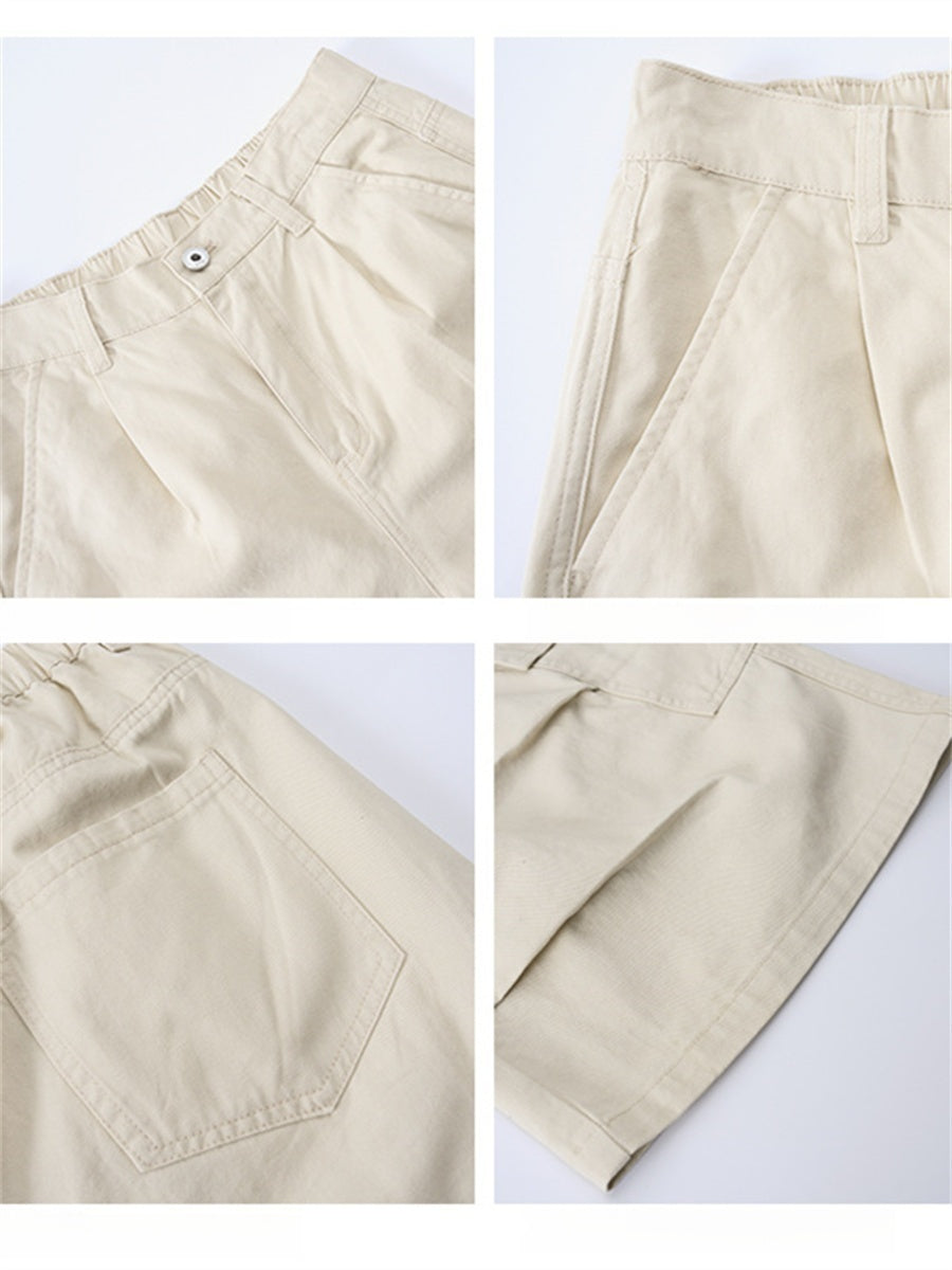 Liber Summer Men's Multiple pockets Solid Color Shorts