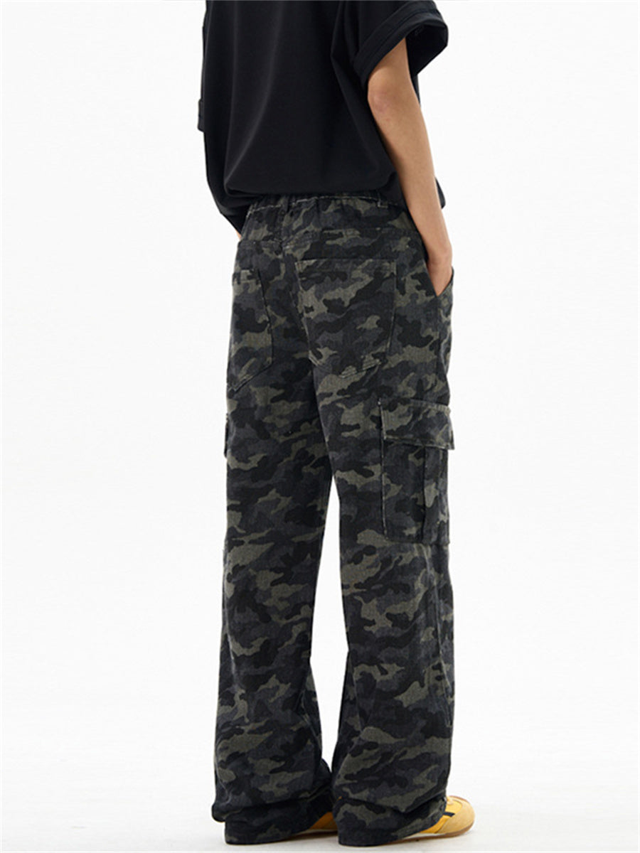 Liber Summer Men's Pocket decoration Camouflage Cargo Trousers