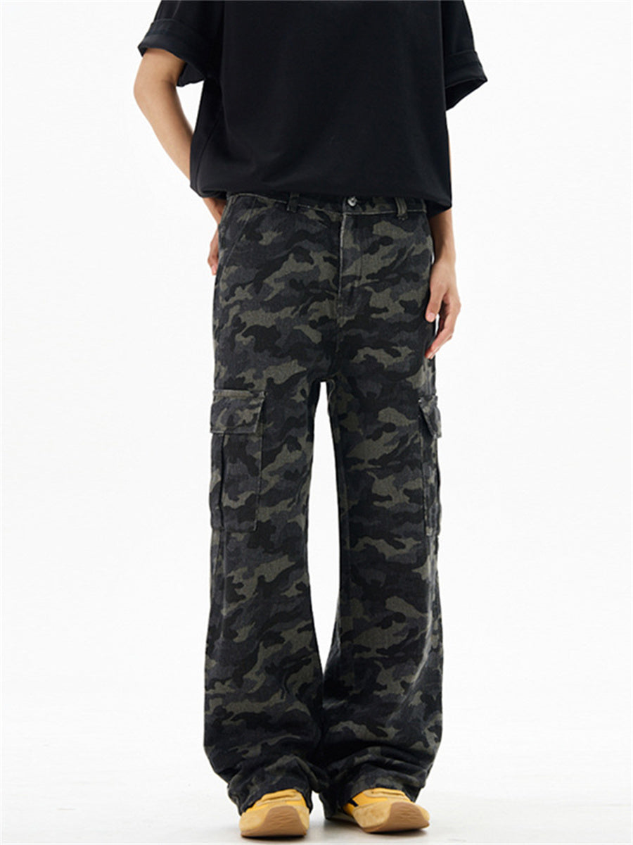 Liber Summer Men's Pocket decoration Camouflage Cargo Trousers