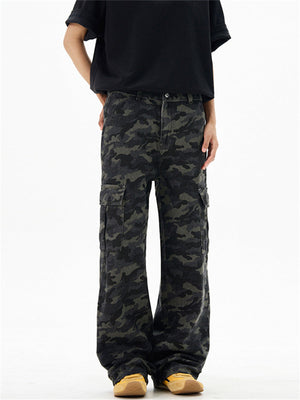 Liber Summer Men's Pocket decoration Camouflage Cargo Trousers