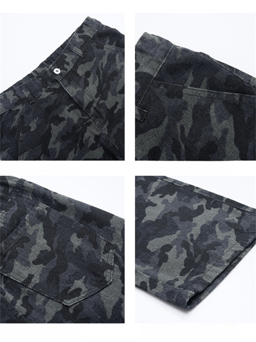 Liber Summer Men's Pocket decoration Camouflage Cargo Trousers