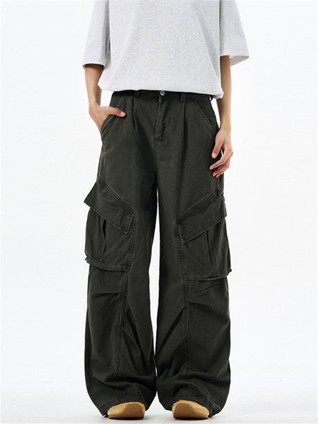Liber Summer Men's Multiple pockets Solid Color Pants