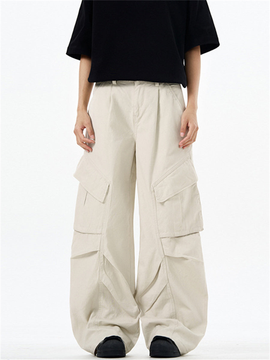 Liber Summer Men's Multiple pockets Solid Color Pants