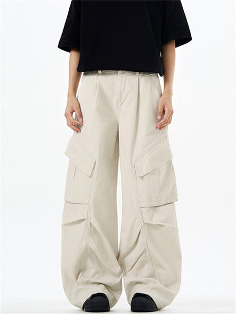Liber Summer Men's Multiple pockets Solid Color Pants