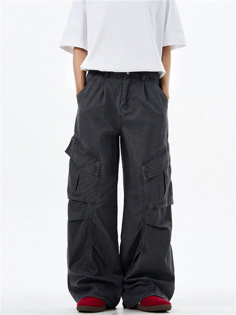 Liber Summer Men's Multiple pockets Solid Color Pants