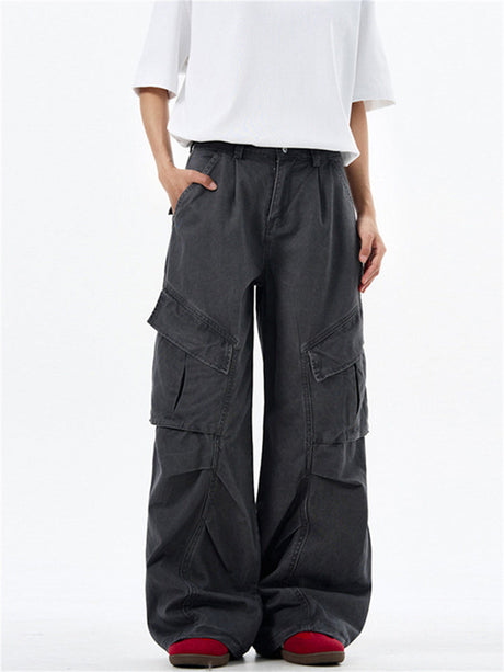 Liber Summer Men's Multiple pockets Solid Color Pants