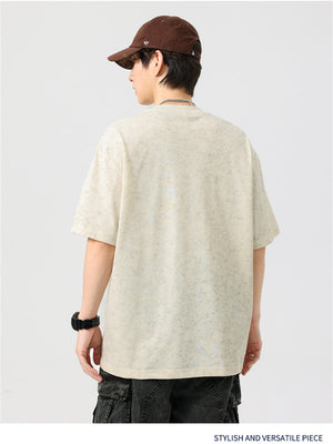 Liber SS Men's American Retro Printed Letter T-shirt