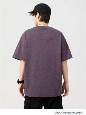 Liber SS Men's American Retro Printed Letter T-shirt