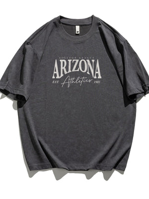 Liber SS Men's American Retro Printed Letter T-shirt
