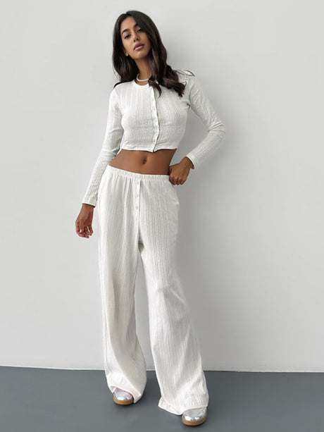 Liber Autumn Women's Button Elasticity Solid Color Sleepwear