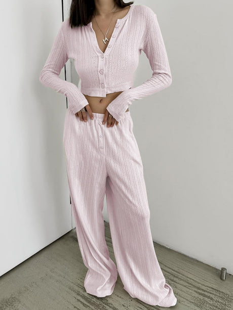 Liber Autumn Women's Button Elasticity Solid Color Sleepwear