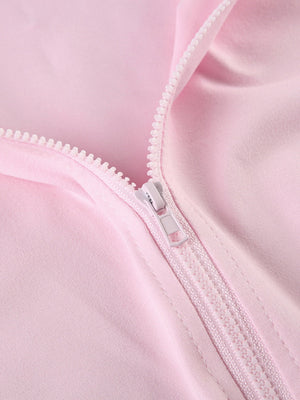 Liber Autumn Women's Hooded Zipper Solid Color Sportswear