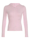 Liber Autumn Women's Hooded Zipper Solid Color Sportswear