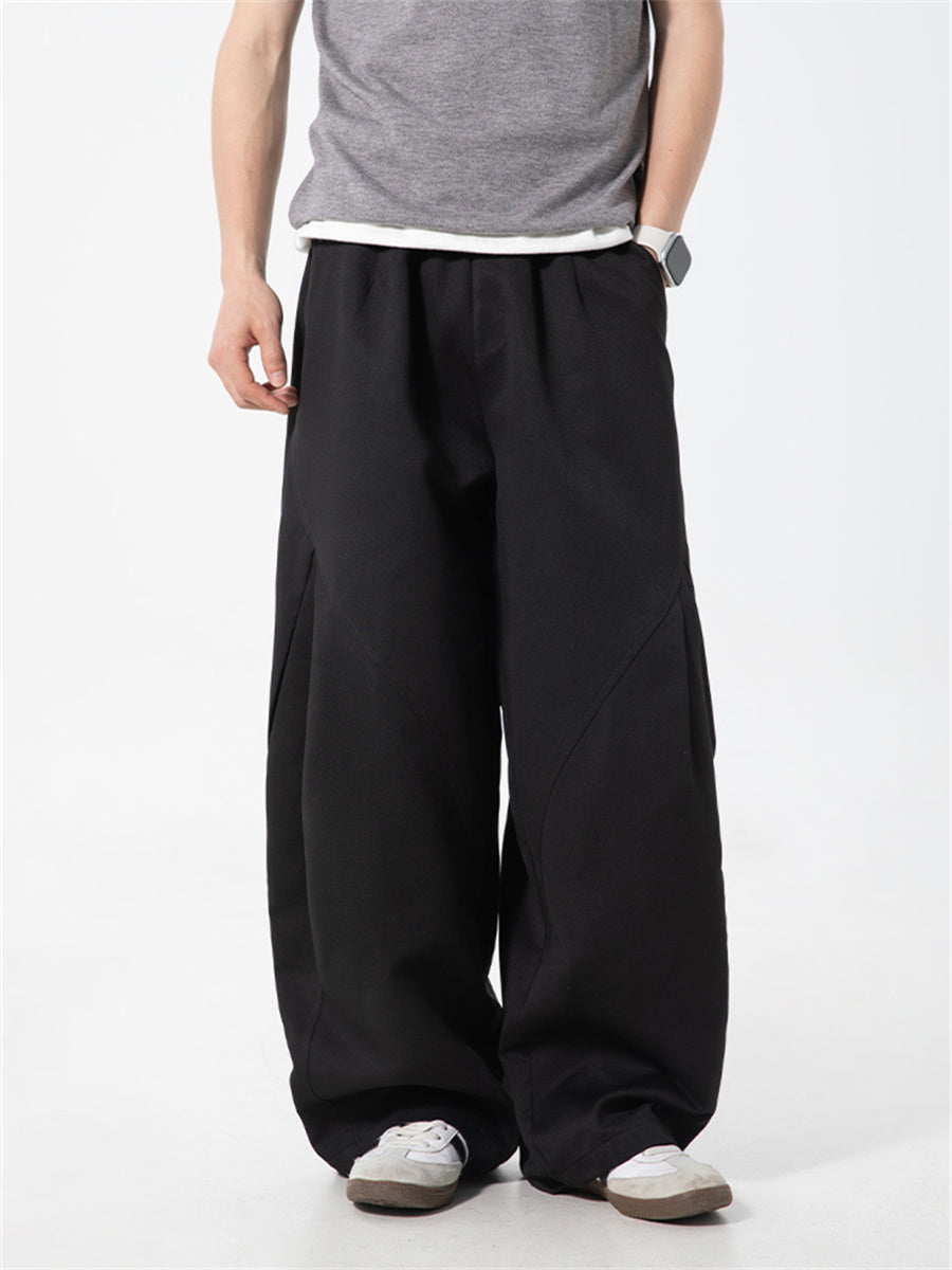 Liber SS Men's Solid Pocket Fabric Paneled Trousers