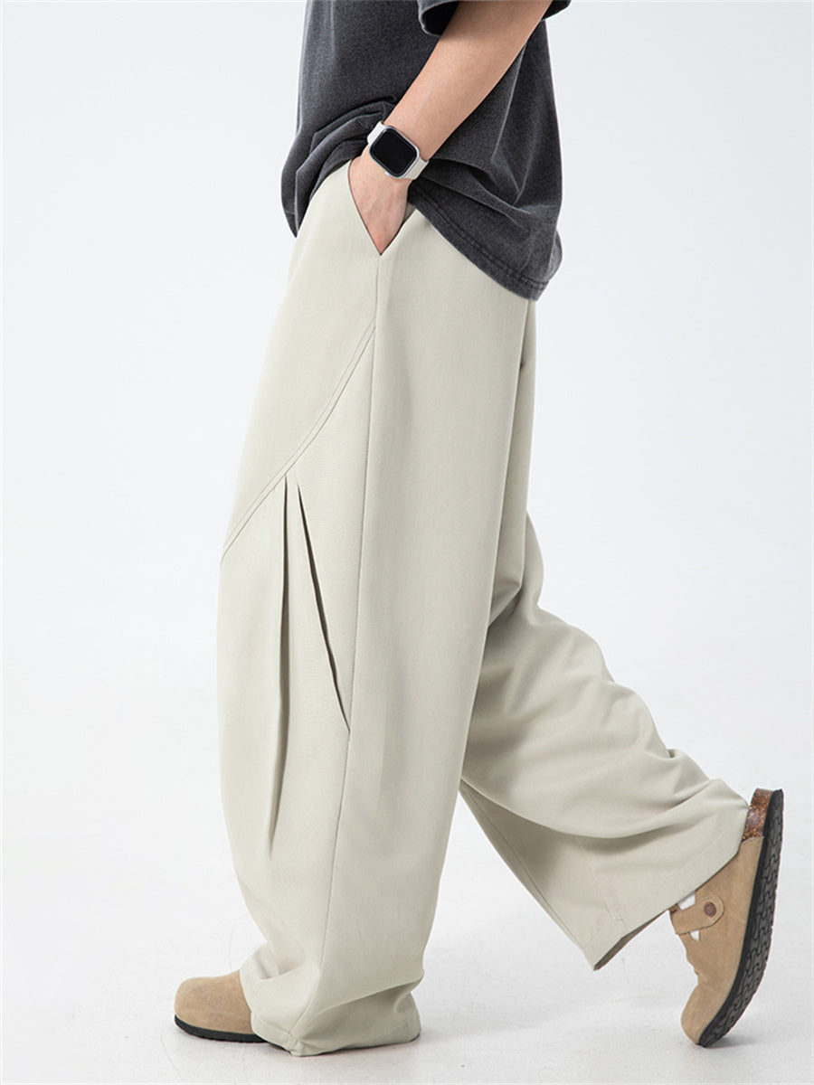 Liber SS Men's Solid Pocket Fabric Paneled Trousers