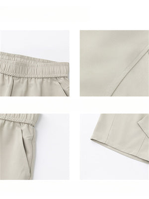 Liber SS Men's Solid Pocket Fabric Paneled Trousers