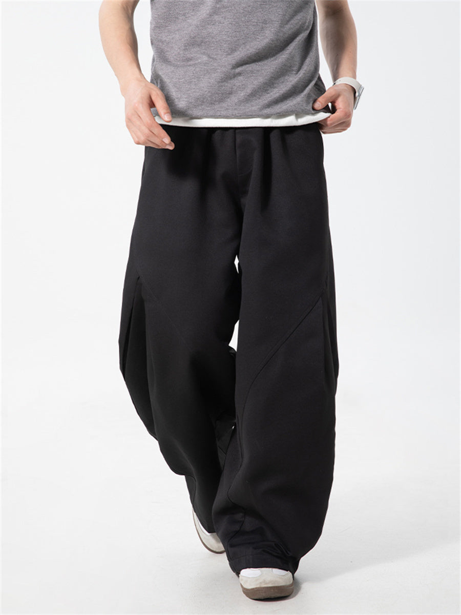 Liber SS Men's Solid Pocket Fabric Paneled Trousers