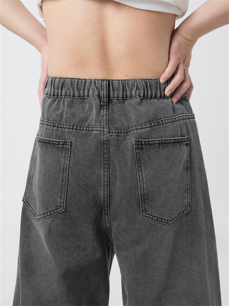 Liber SS Men's Solid Denim Vintage Washed Trousers