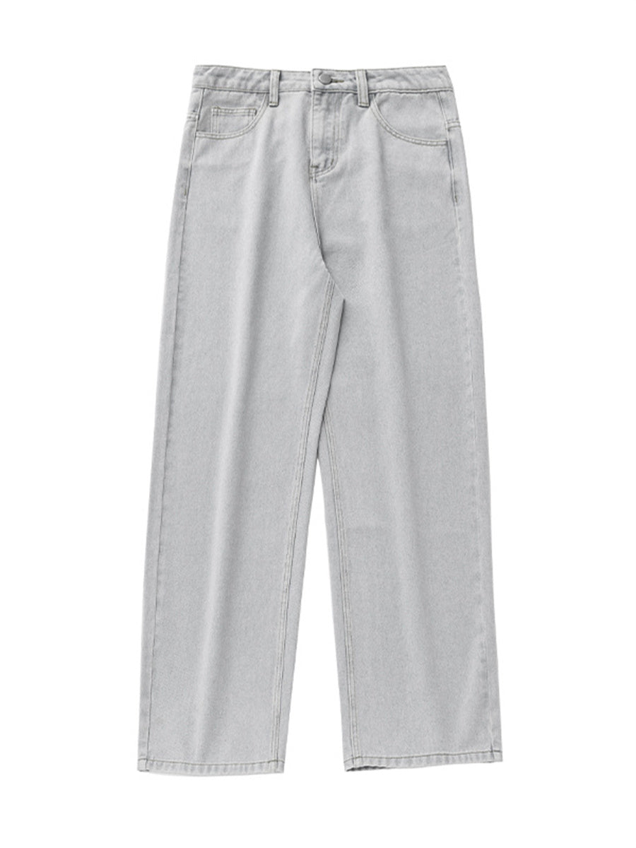 Liber SS Men's Solid Denim Vintage Washed Trousers