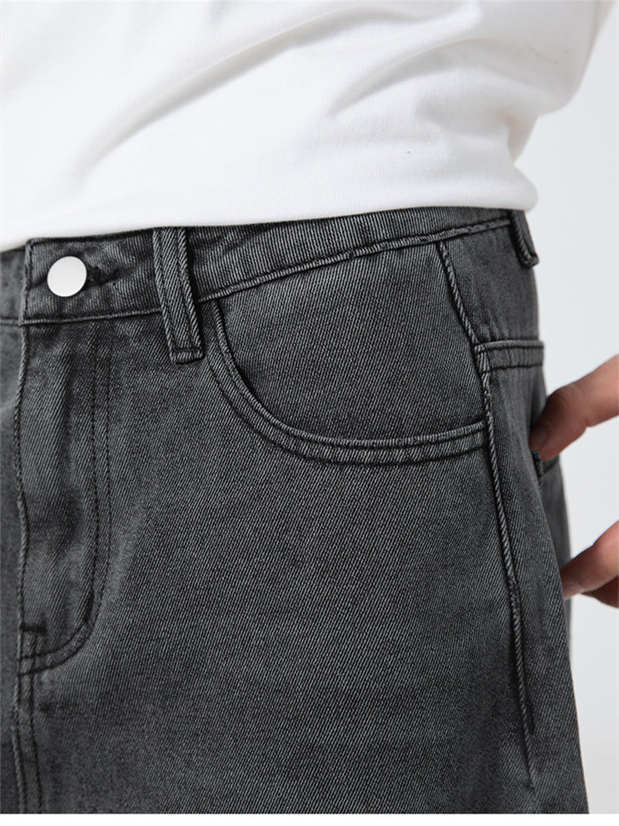 Liber SS Men's Solid Denim Vintage Washed Trousers