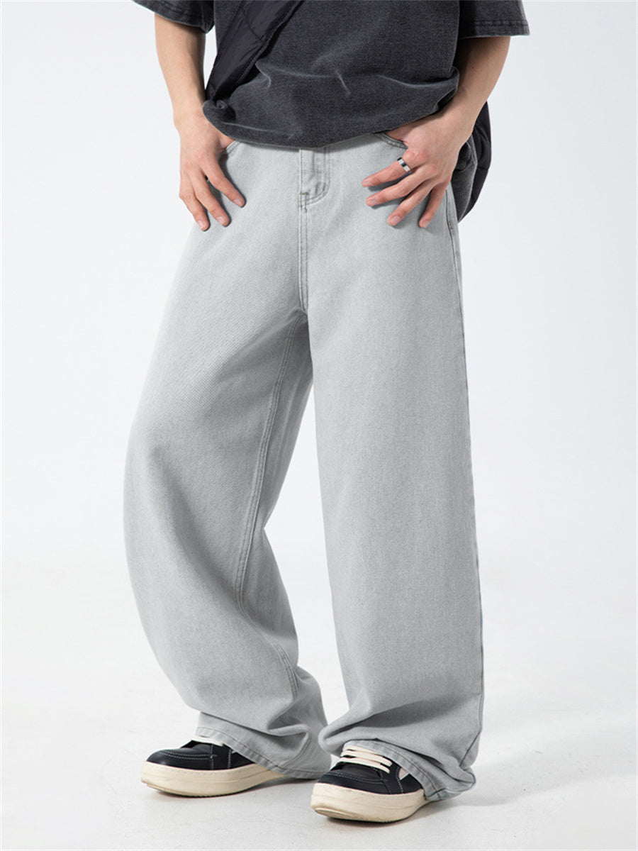 Liber SS Men's Solid Denim Vintage Washed Trousers
