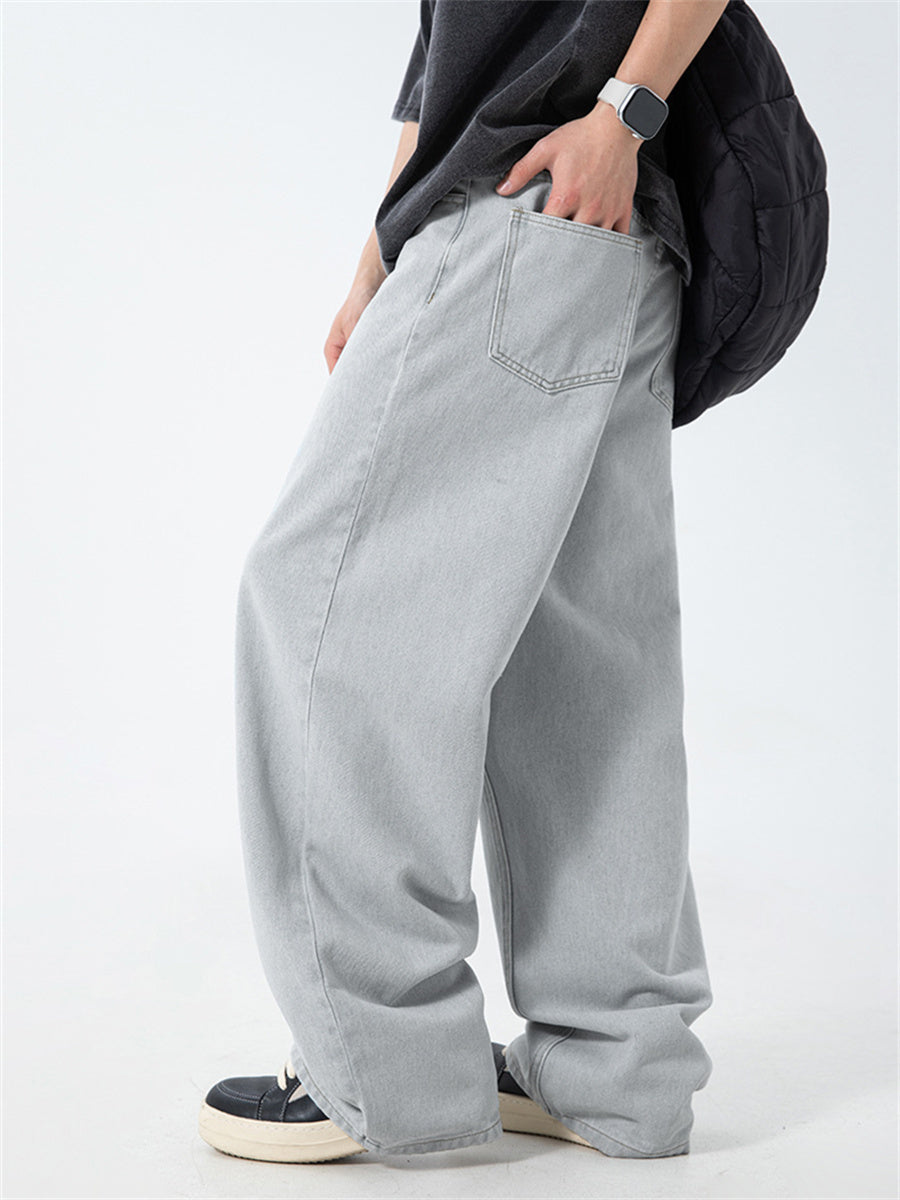 Liber SS Men's Solid Denim Vintage Washed Trousers