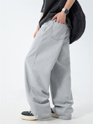 Liber SS Men's Solid Denim Vintage Washed Trousers