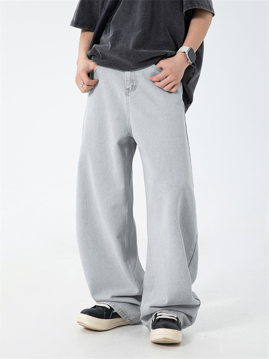 Liber SS Men's Solid Denim Vintage Washed Trousers