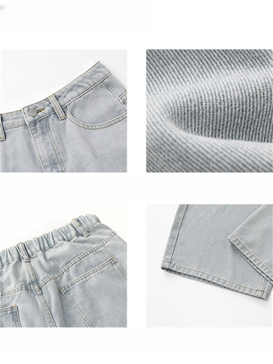Liber SS Men's Solid Denim Vintage Washed Trousers