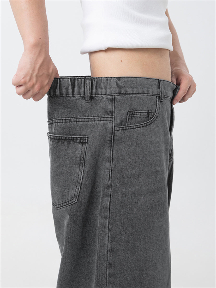 Liber SS Men's Solid Denim Vintage Washed Trousers