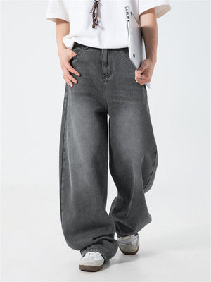 Liber SS Men's Solid Denim Vintage Washed Trousers